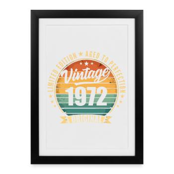 Millésime 1972 Anniversaire Limited Edition 1972 - Affiche encadrée (27 × 37 cm) - noir - Devant