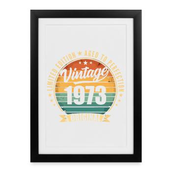 Vintage 1973 Anniversary Limited Edition 1973 - Framed poster (27 × 37 cm) - black - Front