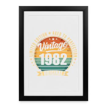 Millésime 1982 Anniversaire Limited Edition 1982 - Affiche encadrée (27 × 37 cm) - noir - Devant