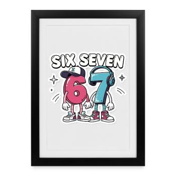 67 Vintage Rétro Drôle Cadeau Mignon - Affiche encadrée (27 × 37 cm) - noir - Devant