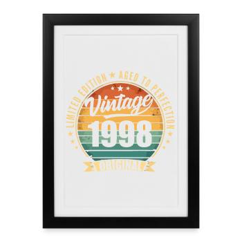 Millésime 1998 Anniversaire Limited Edition 1998 - Affiche encadrée (27 × 37 cm) - noir - Devant