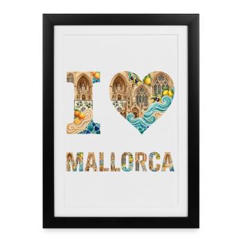 Mallorca – Mediterranean Architecture - Framed poster (27 × 37 cm) - black - Front