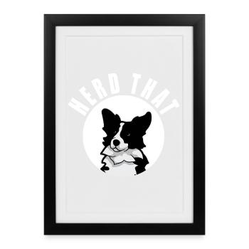 Gardez ce drôle de drôle de cadeau pour le propriétaire de chien de berger border collie - Affiche encadrée (27 × 37 cm) - noir - Devant