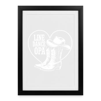 Danse en ligne Grand-père Boots Cowboy Cœur - Affiche encadrée (27 × 37 cm) - noir - Devant