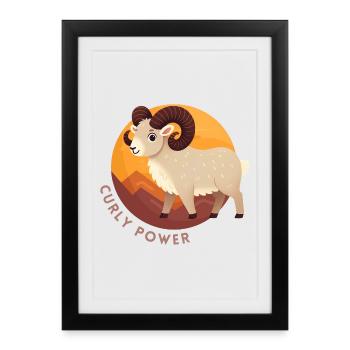 Pouvoir bouclé du Bélier - Affiche encadrée (27 × 37 cm) - noir - Devant