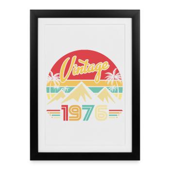 Year of Birth 1976 Birthday Gift 1976 - Framed poster (27 × 37 cm) - black - Front
