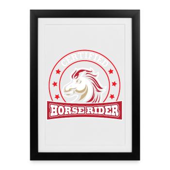 Cavalier certifié - Affiche encadrée (27 × 37 cm) - noir - Devant