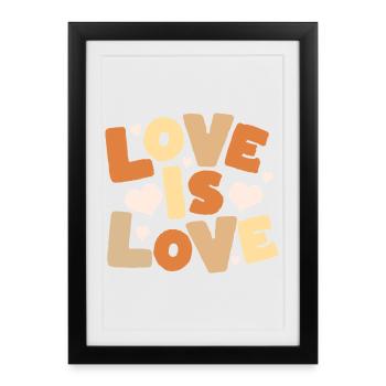 L’amour, c’est l’amour Lettres pastel - Affiche encadrée (27 × 37 cm) - noir - Devant
