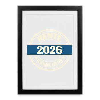 Pensionnaire 2026 J’ai terminé - Sweet Pension Happened - Affiche encadrée (27 × 37 cm) - noir - Devant