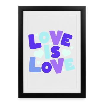 Love is Love Pastel Hearts - Framed poster (27 × 37 cm) - black - Front