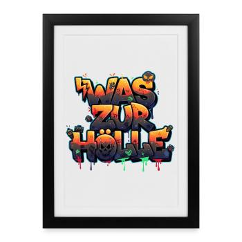 Hell, Devils & Demons Urban Street Art Graffiti - Framed poster (27 × 37 cm) - black - Front