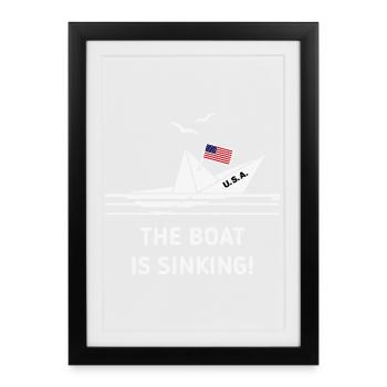 The Boat Is Sinking! (United States America / NEG) - Framed poster (27 × 37 cm) - black - Front