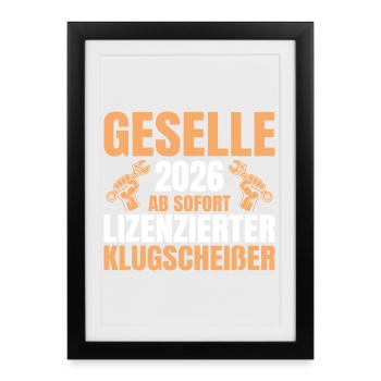 Formation complétée pour technicien mécatronique automobile 2026 - Affiche encadrée (27 × 37 cm) - noir - Devant