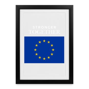 Drapeau européen fort ensemble - Affiche encadrée (27 × 37 cm) - noir - Devant