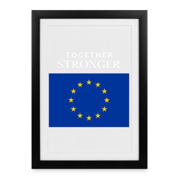 Drapeau européen plus fort ensemble - Affiche encadrée (27 × 37 cm) - noir - Devant