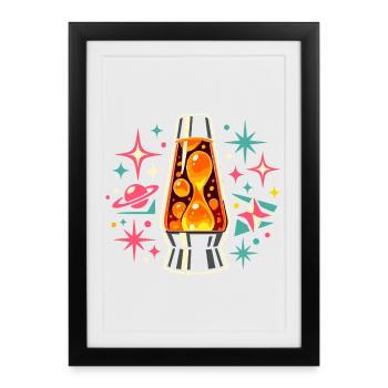 70s Lamp Costume Carnival Party - Framed poster (27 × 37 cm) - black - Front