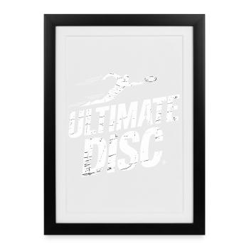 Ultimate Disc Layout Offense Player Jump Catch - Framed poster (27 × 37 cm) - black - Front