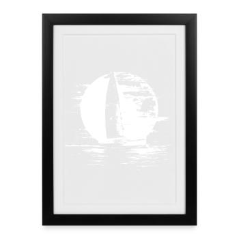 Sailing Sketch - Framed poster (27 × 37 cm) - black - Front