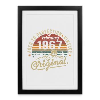 Février 1967 - Février 1967 Anniversaire Février 1967 - Affiche encadrée (27 × 37 cm) - noir - Devant