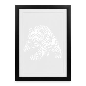 Wild Panda – Tribal Bear Motif - Framed poster (27 × 37 cm) - black - Front
