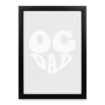 Papa original - Petit Cœur (couleur personnalisée) - Affiche encadrée (27 × 37 cm) - noir - Devant