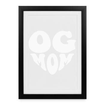 OG Mom - Heart Logo (Custom Color) - Framed poster (27 × 37 cm) - black - Front