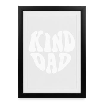 Kind Dad Heart Logo - Customizable color - Framed poster (27 × 37 cm) - black - Front
