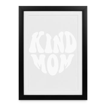 Kind Mom Heart Logo - Customizable color - Framed poster (27 × 37 cm) - black - Front