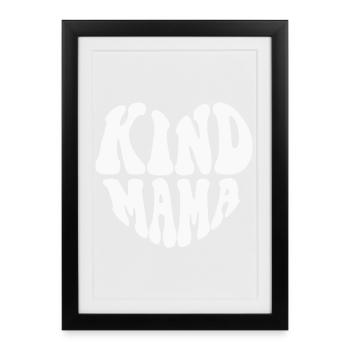 Kind Mama Heart Logo - Customizable color - Framed poster (27 × 37 cm) - black - Front
