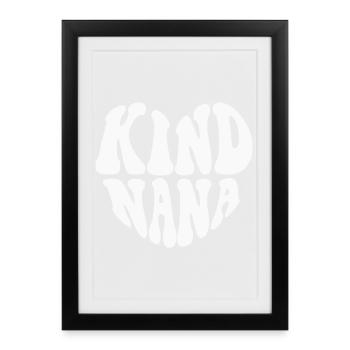 Logo Kind Nana Heart - Couleur personnalisable - Affiche encadrée (27 × 37 cm) - noir - Devant