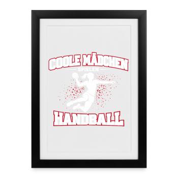 La fille de handball dit cadeau - Affiche encadrée (27 × 37 cm) - noir - Devant