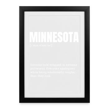 Minnesota Cold Humor Shirt - Framed poster (27 × 37 cm) - black - Front