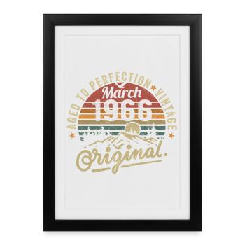 Mars 1966 - Affiche encadrée (27 × 37 cm) - noir - Devant