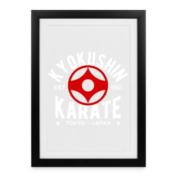 Kyokushin Karate East. 1961 Tokyo Japan - Framed poster (27 × 37 cm) - black - Front
