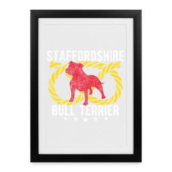 I Love Staffordshire Bull Terrier Staffy Dog Owner - Framed poster (27 × 37 cm) - black - Front
