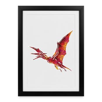Electric Pterodactyl Flying Dinosaur - Framed poster (27 × 37 cm) - black - Front
