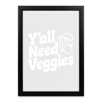 Vous avez besoin de légumes - Affiche encadrée (27 × 37 cm) - noir - Devant