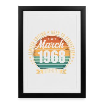 Mars 1968 Édition Limitée Retro Mars 1968 - Affiche encadrée (27 × 37 cm) - noir - Devant