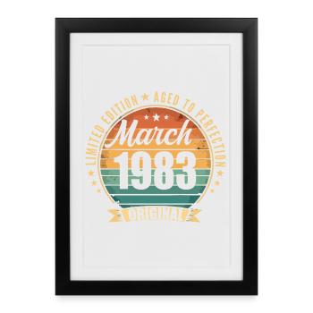 March 1983 Limited Edition Retro March 1983 - Framed poster (27 × 37 cm) - black - Front