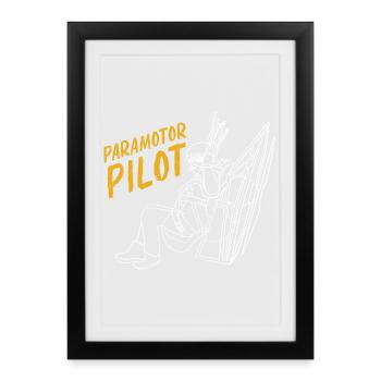 Paragliding, paragliding, paragliding - Framed poster (27 × 37 cm) - black - Front
