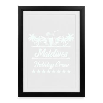 Équipe de vacances aux Maldives - Affiche encadrée (27 × 37 cm) - noir - Devant