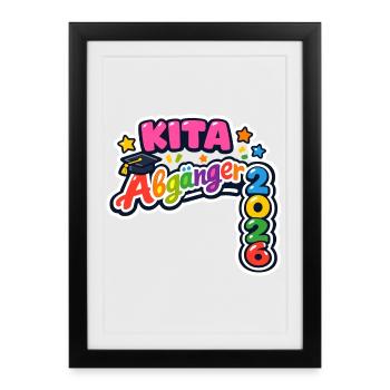 Enfants sortants de la crèche en 2026 : inscription scolaire - Affiche encadrée (27 × 37 cm) - noir - Devant