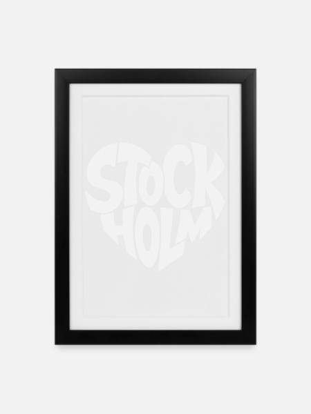 Stockholm Sweden Typography - Framed poster (27 × 37 cm) - black