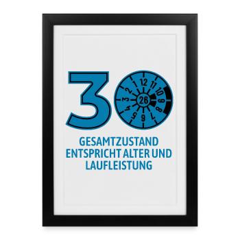 HU mars 2026 - 30 ans - cadeau d’anniversaire - Affiche encadrée (27 × 37 cm) - noir - Devant