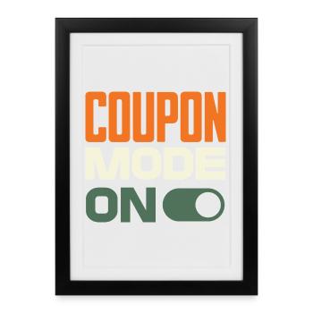 Coupon Mode On – Bargain Hunter Retro Design - Framed poster (27 × 37 cm) - black - Front