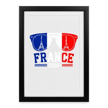 Lunettes de la Tour Eiffel France 2026 - Affiche encadrée (27 × 37 cm) - noir - Devant