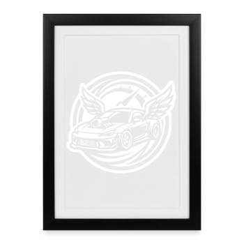 Compteur de réglage de voiture - Affiche encadrée (27 × 37 cm) - noir - Devant