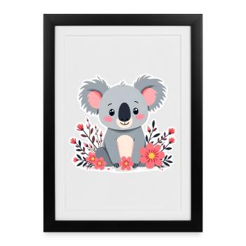 Koala - Affiche encadrée (27 × 37 cm) - noir - Devant
