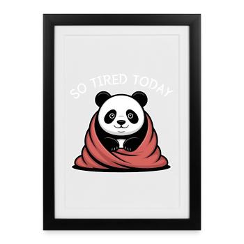 Panda Cuddle Dream Under Blanket - Framed poster (27 × 37 cm) - black - Front