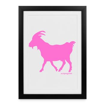 Bouc émissaire rose - Affiche encadrée (27 × 37 cm) - noir - Devant